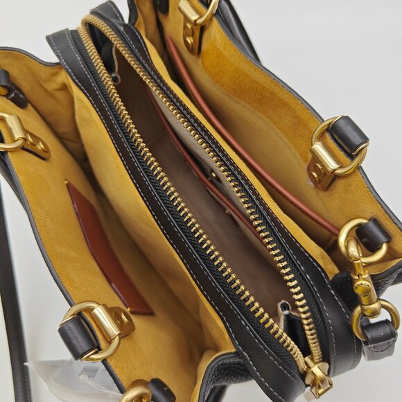 Coach Black and Yellow Leather Handbag - Picture 8 of 15